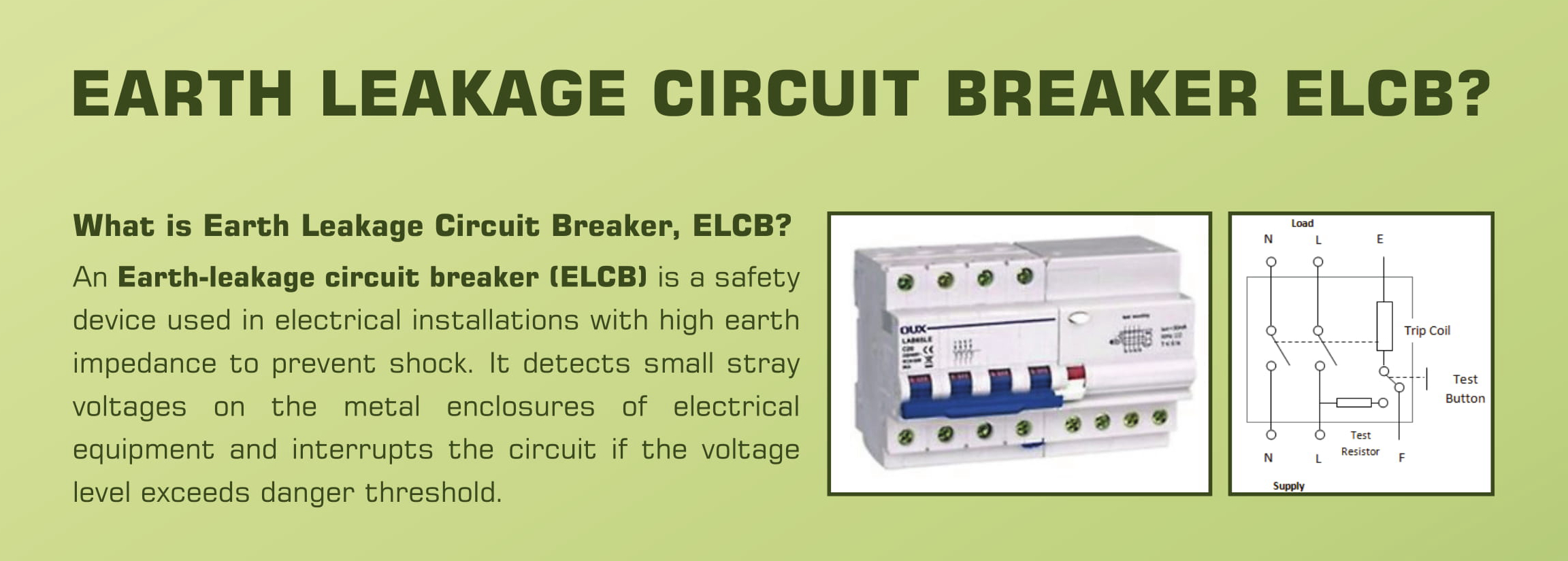 Earth Leakage Circuit Breaker Elcb